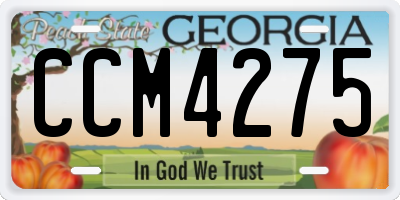 GA license plate CCM4275
