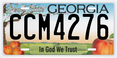 GA license plate CCM4276