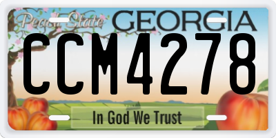GA license plate CCM4278