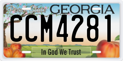 GA license plate CCM4281