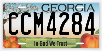 GA license plate CCM4284
