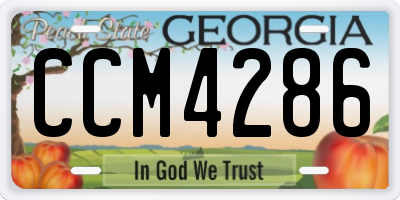 GA license plate CCM4286