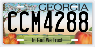 GA license plate CCM4288
