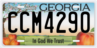 GA license plate CCM4290