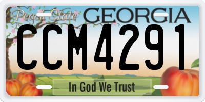 GA license plate CCM4291