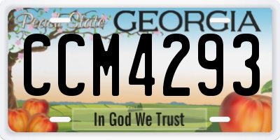 GA license plate CCM4293