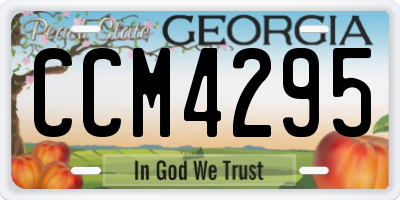GA license plate CCM4295