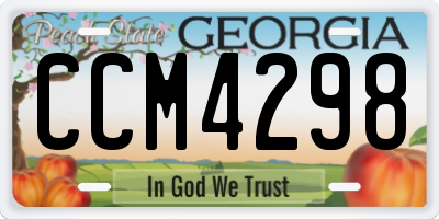GA license plate CCM4298