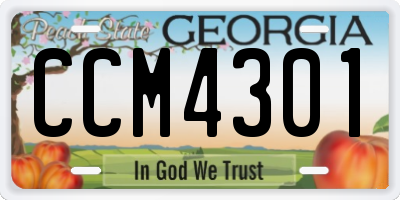 GA license plate CCM4301