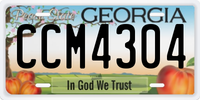 GA license plate CCM4304