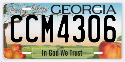 GA license plate CCM4306