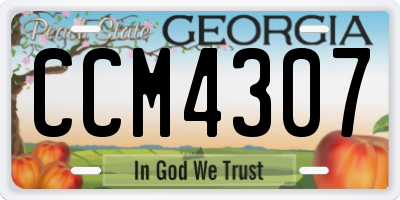 GA license plate CCM4307