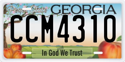 GA license plate CCM4310