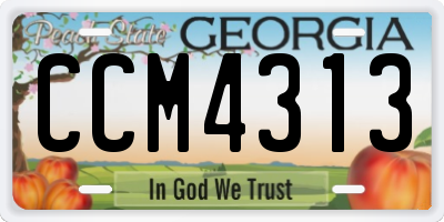GA license plate CCM4313