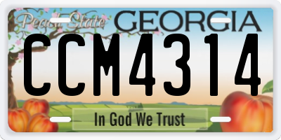GA license plate CCM4314