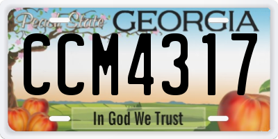 GA license plate CCM4317