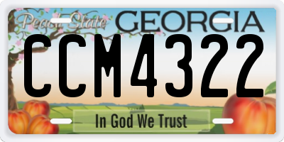 GA license plate CCM4322