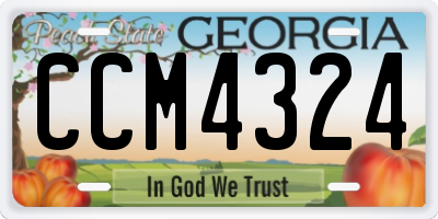 GA license plate CCM4324