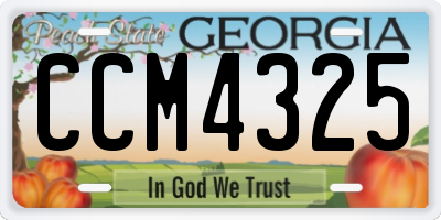 GA license plate CCM4325
