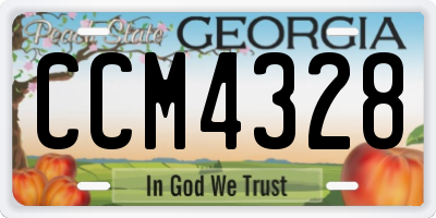 GA license plate CCM4328