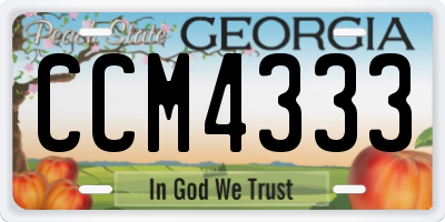 GA license plate CCM4333