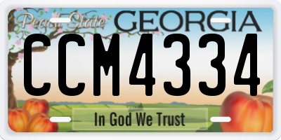 GA license plate CCM4334