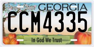 GA license plate CCM4335