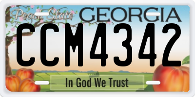 GA license plate CCM4342