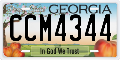 GA license plate CCM4344