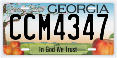 GA license plate CCM4347