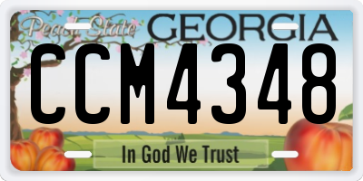 GA license plate CCM4348