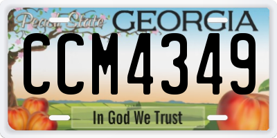 GA license plate CCM4349