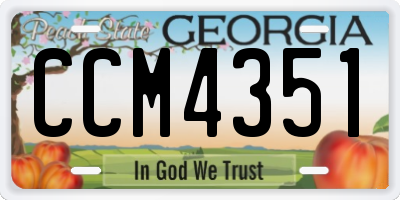 GA license plate CCM4351