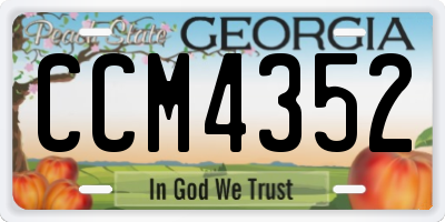 GA license plate CCM4352
