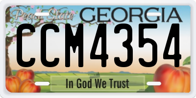 GA license plate CCM4354