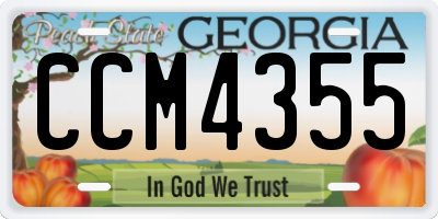 GA license plate CCM4355