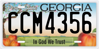 GA license plate CCM4356