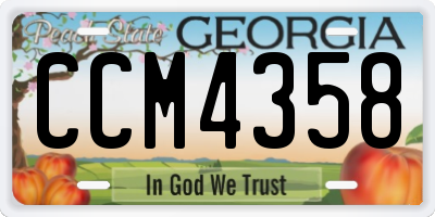 GA license plate CCM4358