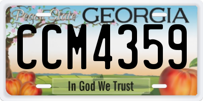 GA license plate CCM4359