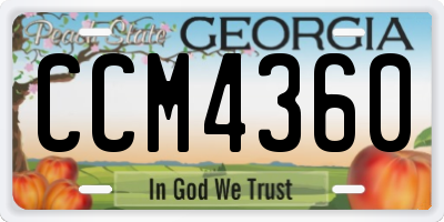 GA license plate CCM4360