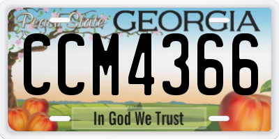 GA license plate CCM4366