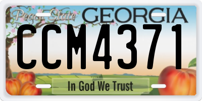 GA license plate CCM4371