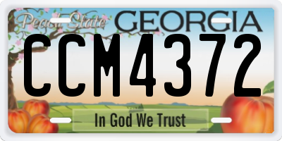 GA license plate CCM4372