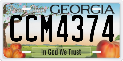 GA license plate CCM4374
