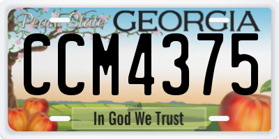 GA license plate CCM4375