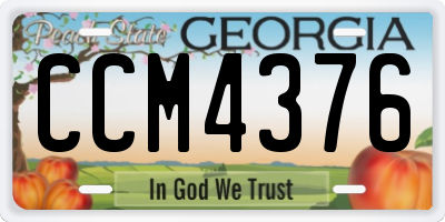 GA license plate CCM4376