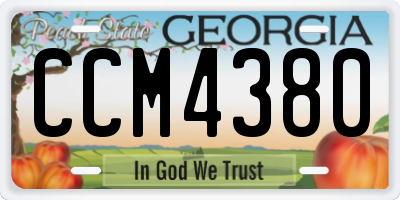 GA license plate CCM4380