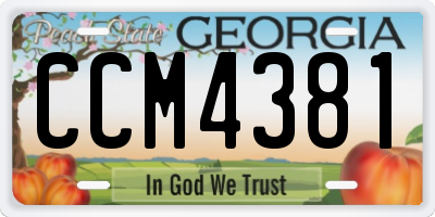 GA license plate CCM4381