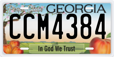 GA license plate CCM4384