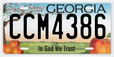 GA license plate CCM4386
